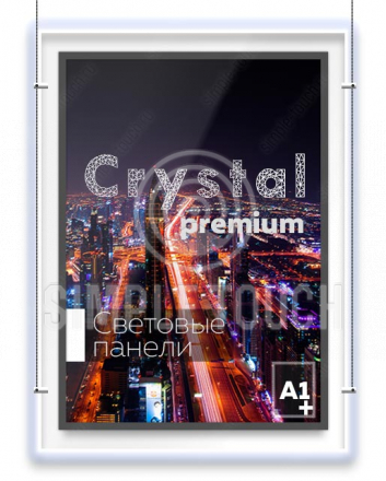 Лайтбокс Crystal Premium A1+ за 9990 вместо 14390.  Крепление к стене, формат А1+ односторонний. Габарит 694х941х9мм